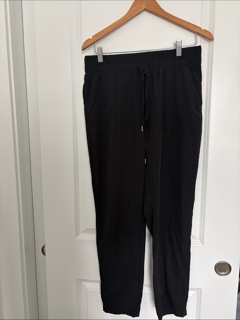 Apana Black Pull-On Drawstring Pants with Patch Pockets
